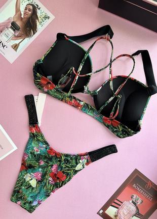 Купальник зі стразами подвійний пуш-ап victoria's secret оригінал.2 фото