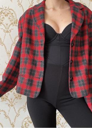 Твідовий жакет, червоний піджак