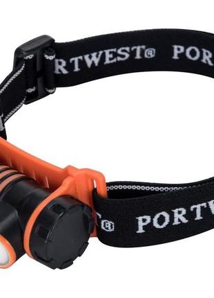 Перезаряджається від usb налобний ліхтар led portwest pa70 чорний2 фото