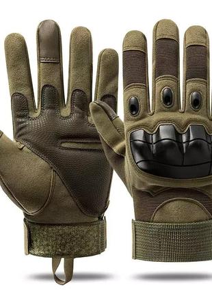 Тактичні рукавички touchscreen військові combat touch хакі l