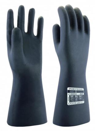 Неопреновые перчатки против химических веществ portwest a820 черный,  xl