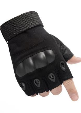 Тактичні рукавички безпалі військові combat tac чорний l
