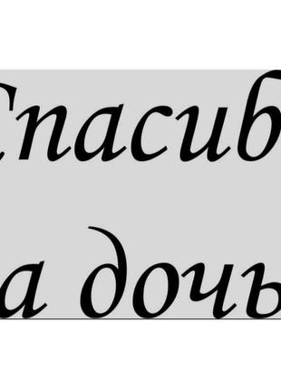 30 см х 19 см.  спасибо за дочь! наклейка на машину