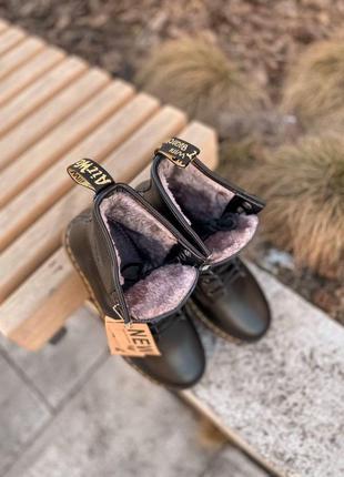 Dr.martens 1460 классические женские меховые ботинки из кожи /осень/зима/весна😍4 фото