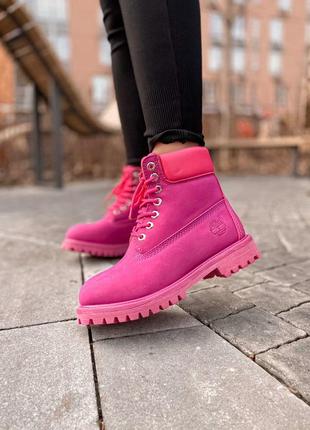 Ботинки timberland с мехом в розовом цвете /осень/зима/весна😍7 фото