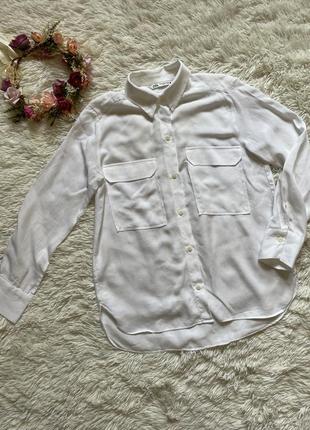 Біла сорочка з кишенями zara