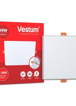 Квадратний світлодіодний врізний світильник "без рамки" vestum 24w 4100k 1-vs-5607