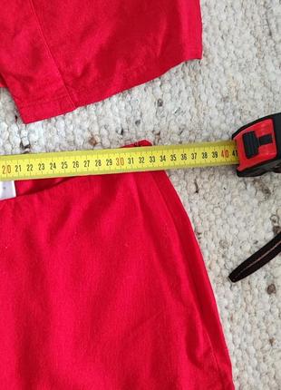 Костюм льняной красный топ юбка - шорты 
размер s
замеры на фото4 фото