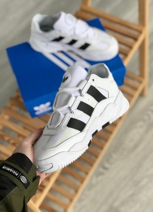 Мужские кроссовки adidas niteball white black2 фото