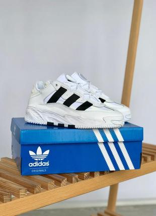 Мужские кроссовки adidas niteball white black6 фото