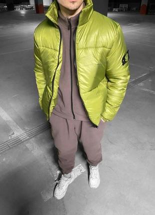 Чоловіча стильна куртка зимова stone island