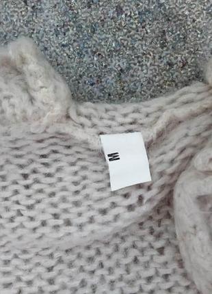 Светр сіро-бежевий zara розмір m з мохером і вовною4 фото