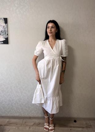 Белоснежное коттоновое платье prettylittlething🤍2 фото