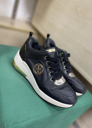 Кроссовки guess, кожа, черного цвета, размер 38