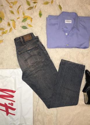 👖класичні джинси з коричневим відтінком armani оригінал/прямі джинси з потертостями👖
