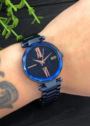 Часы женские, времена женские gucci 046 blue-black2 фото