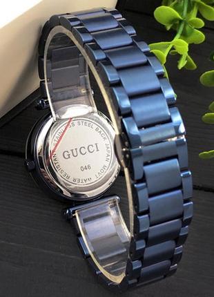 Годинник жіночій, часи жіночі gucci 046 blue-black3 фото