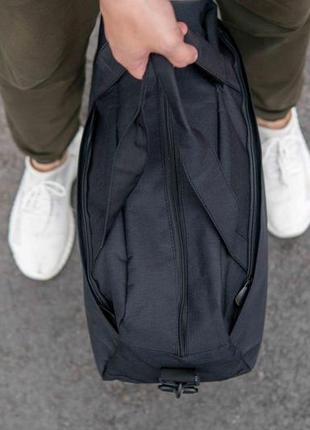 Спортивна сумка nike just do it тканинна чорна для тренажерного залу та фітнесу якісна на 27 літрів7 фото