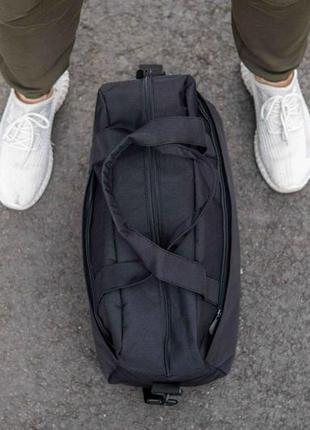 Спортивна сумка nike just do it тканинна чорна для тренажерного залу та фітнесу якісна на 27 літрів9 фото