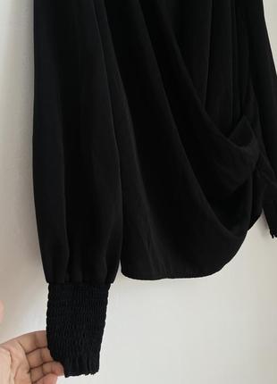 Черная блуза из сатина shein4 фото