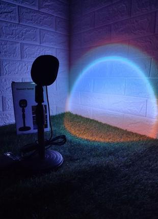 Проекционный светильник sunset lamp ✅работает от розетки от power bank⚡ имеет регулировку по высоте ✨ идеа6 фото