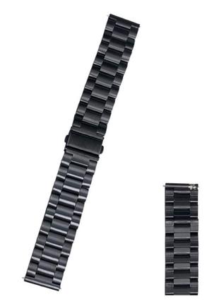 Сталевий ремінець / браслет для годинника. ширина 18, 20, 22мм. чорний колір.3 фото
