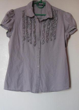 Блуза сіра льон бавовна