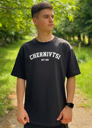 Чорна футболка "chernivtsi"2 фото