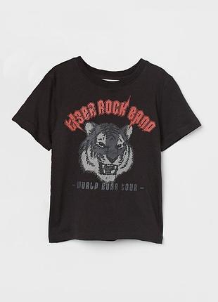 Темно сіра футболка з бавовняного трикотажу h&m
