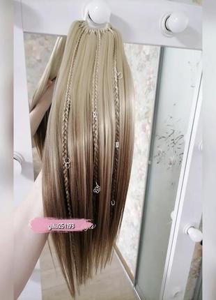 Афрорезинка хвост на резинке хвост из канекалона накладной хвост