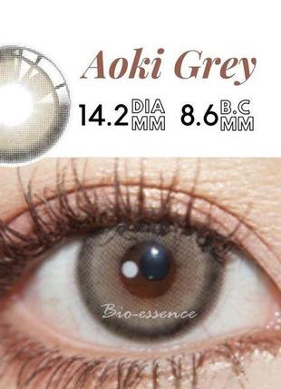 Цветные линзы серые aoki grey + контейнер для хранения в подарок6 фото