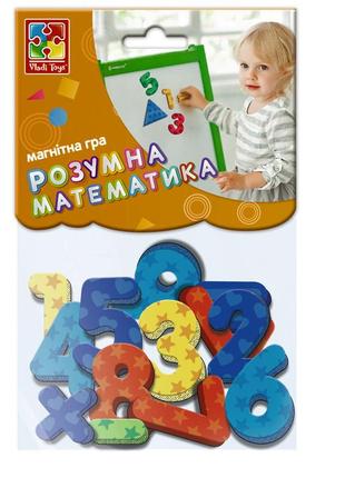 Магнитная игра цифры и геометрические фигуры, пак. 23*14см, тм vladi toys, украина