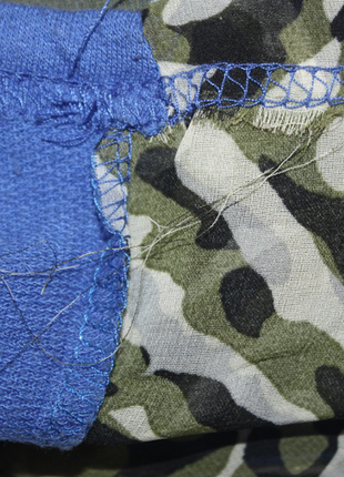 Синяя футболка с крестом (заклепки) и шифоновой спинкой (леопардовый принт) (к000)5 фото