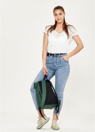 Женский городской рюкзак роллтоп sambag rolltop milton из экокожи зеленый4 фото