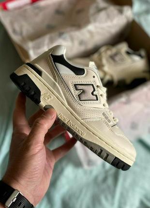 New balance 550 beige black grey1 фото