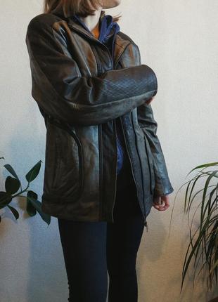 Куртка ponto шкіра туреччина шкіряна куртка чоловіча куртка коричнева куртка6 фото