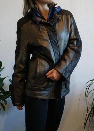 Куртка ponto шкіра туреччина шкіряна куртка чоловіча куртка коричнева куртка7 фото