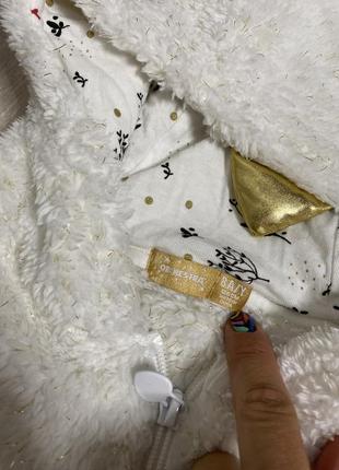 Плюшевое кигуруми с люрексом тепла цельная пижама слип на девочку 8 лет orchestra4 фото
