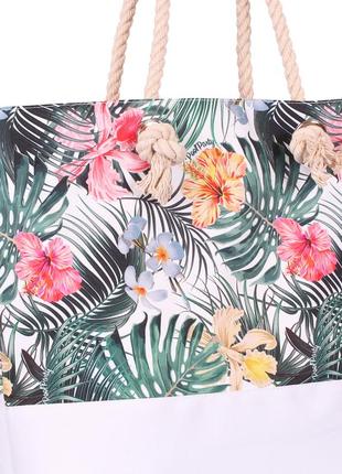 Летняя сумка palm beach с тропическим принтом3 фото