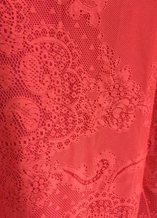 Кружевная новая юбка love label коралловая карандаш, спідниця6 фото