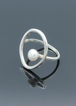 Кольцо жемчужина из серебра с жемчугом1 фото