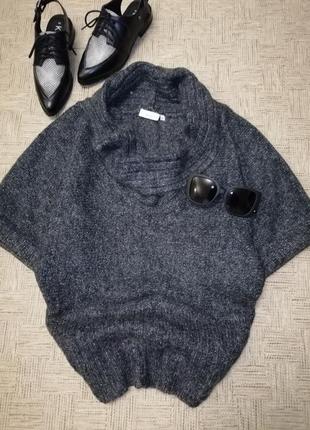 Шикарный теплый свитер, базовая кофта с воротником-хомут, в составе мохер1 фото