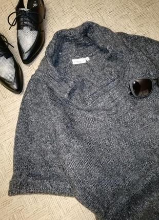 Шикарный теплый свитер, базовая кофта с воротником-хомут, в составе мохер5 фото