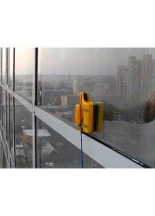 Магнитная щетка для мытья окон с двух сторон glass wiper window wizard, щетка для...