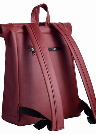 Женский бордовый рюкзак-ролл для путешествий3 фото