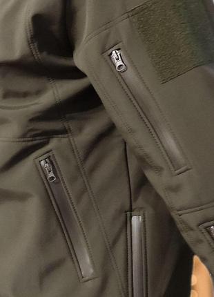 Тактична водонепроникна  куртка soft shell  олива5 фото