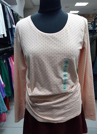 Кофта, женская, тонкая, базовая, хлопковая, лонгслив, размер m