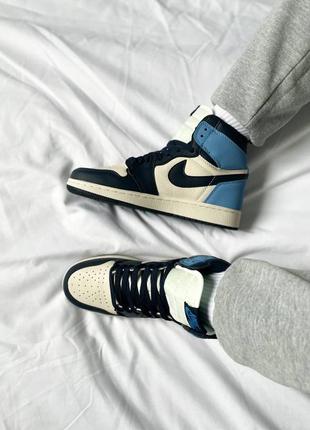 Женские кроссовки nike air jordan1 retro high og university blue4 фото