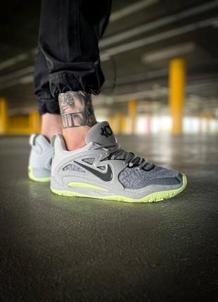 Чоловічі кросівки nike kd 15 tb wolf "grey black volt green"2 фото