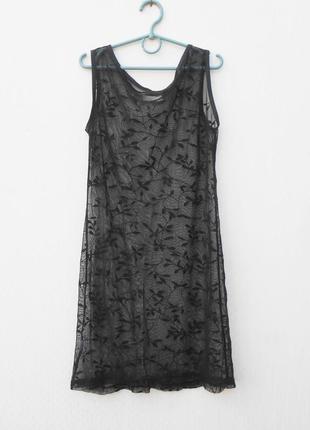 Черный сексуальный ажурный пеньюар day meets night